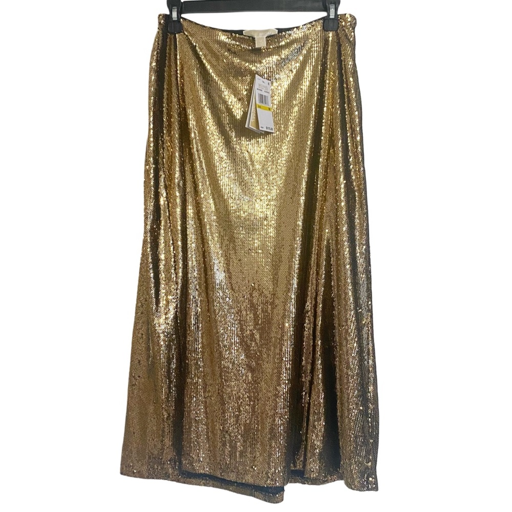 MK Michael Kors Cute, Sparkling Gold Maxi Skirt, Size Medium, New with tags